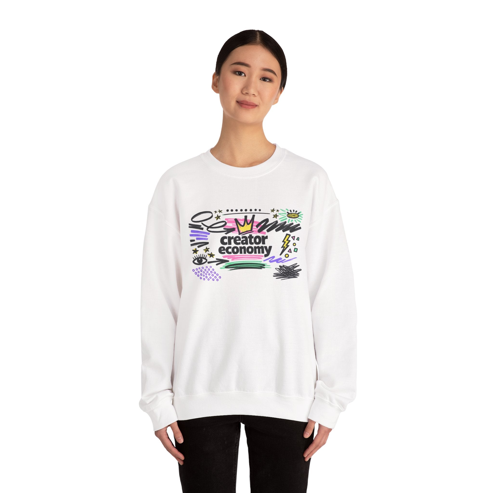 Creator Economy Marker-Style Crewneck Sweatshirt